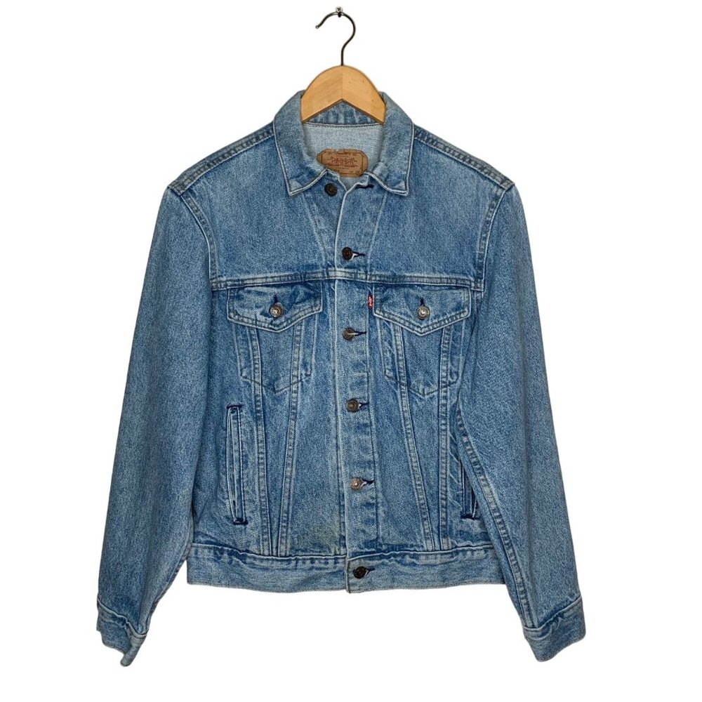 Vintage Levi's 70506 Denim Jacket Jean Stone Wash Button Front Size Medium